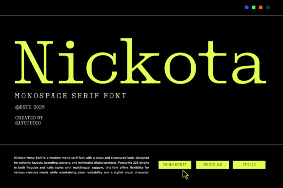 Nickota: The Monospaced Serif for Modern Tech Identity